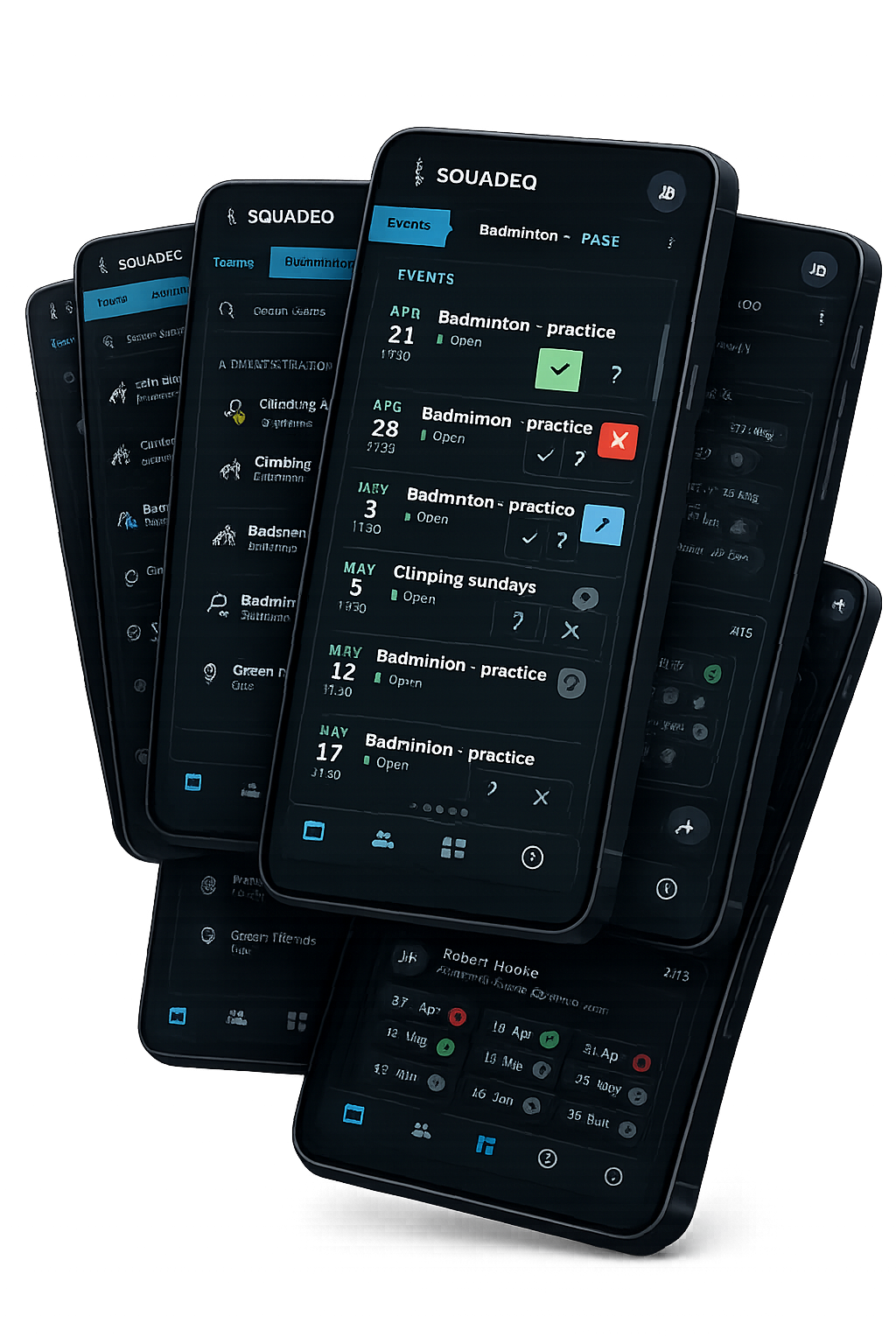 Layered Squadeq interface preview